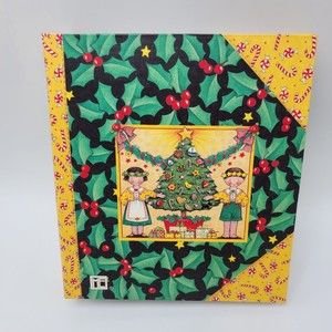 Mary Engelbreit Christmas Photo album 4x6 30 page Boy Girl tree Holiday Holly